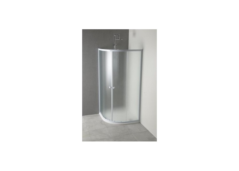 ARLEN íves zuhanykabin 900x900 mm, fehér, Brick üveg