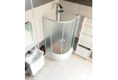 Amichetta íves zuhanykabin, 90x90x150 cm, fehér profil, matt biztonsági üveg
